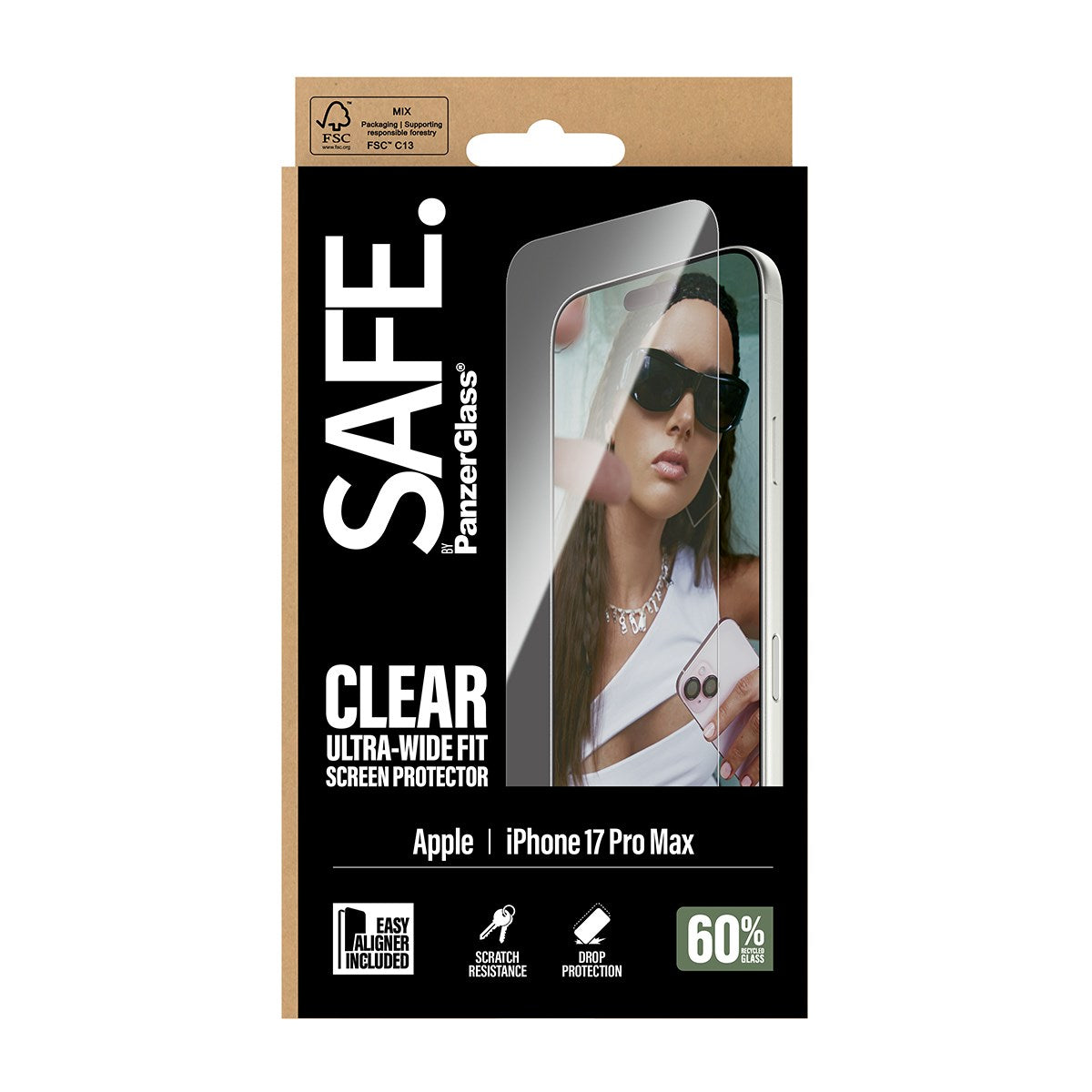 SAFE. by PanzerGlass® Displayschutz iPhone 17 Pro Max | Ultra-Wide Fit m. EasyAligner